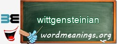 WordMeaning blackboard for wittgensteinian